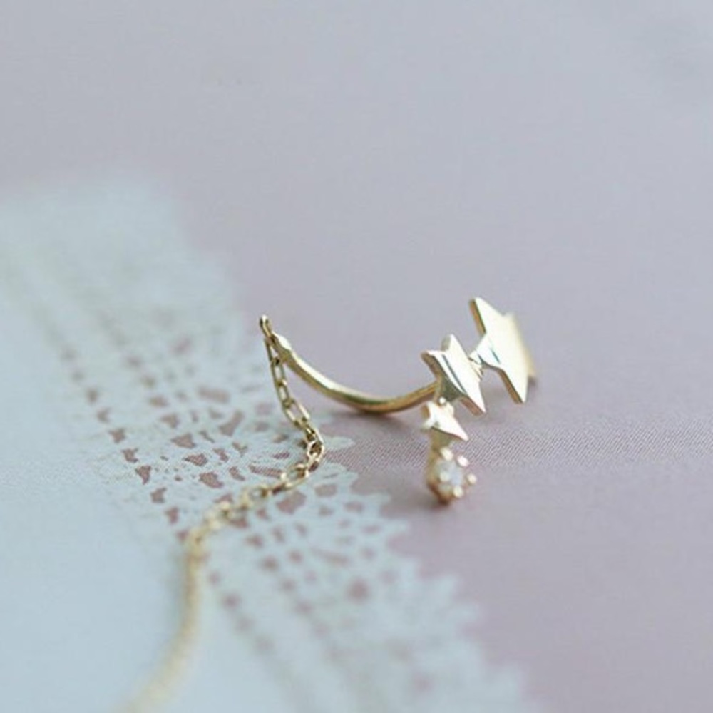 ⭐️Insta 18K Gold  plated threader earrings - Picture 5 of 7